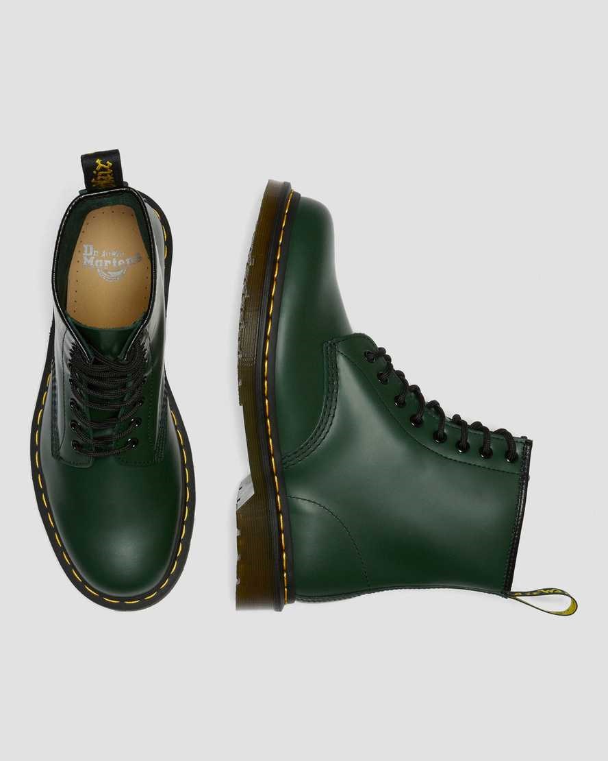 Green Smooth Leather Men's Dr Martens 1460 Smooth Leather Ankle Boots | 702385-QWJ