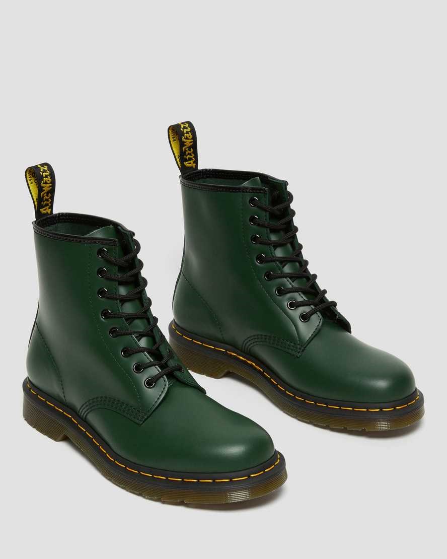 Green Smooth Leather Men's Dr Martens 1460 Smooth Leather Ankle Boots | 702385-QWJ