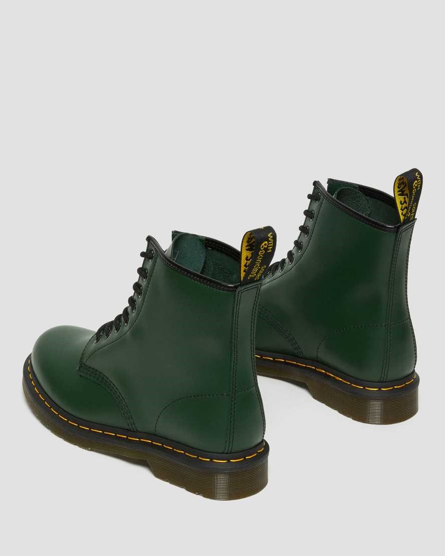 Green Smooth Leather Men's Dr Martens 1460 Smooth Leather Ankle Boots | 702385-QWJ