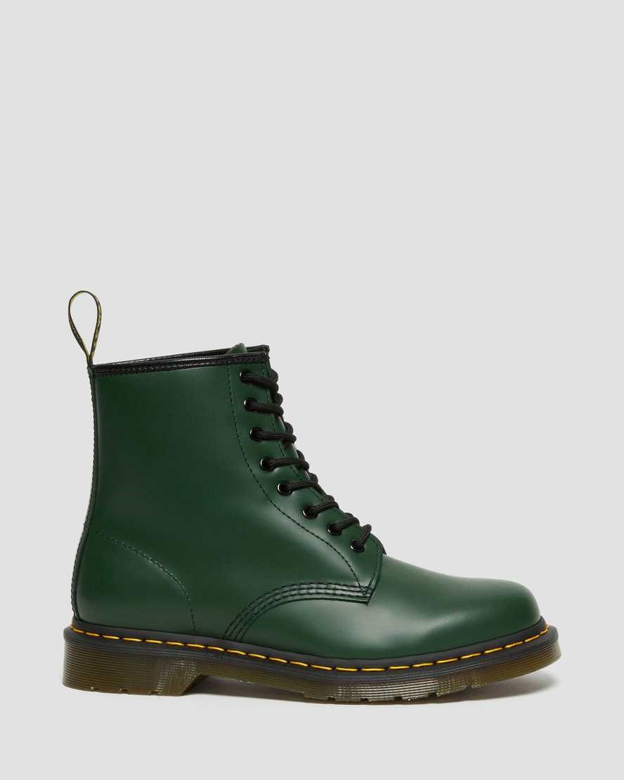 Green Smooth Leather Men's Dr Martens 1460 Smooth Leather Ankle Boots | 702385-QWJ