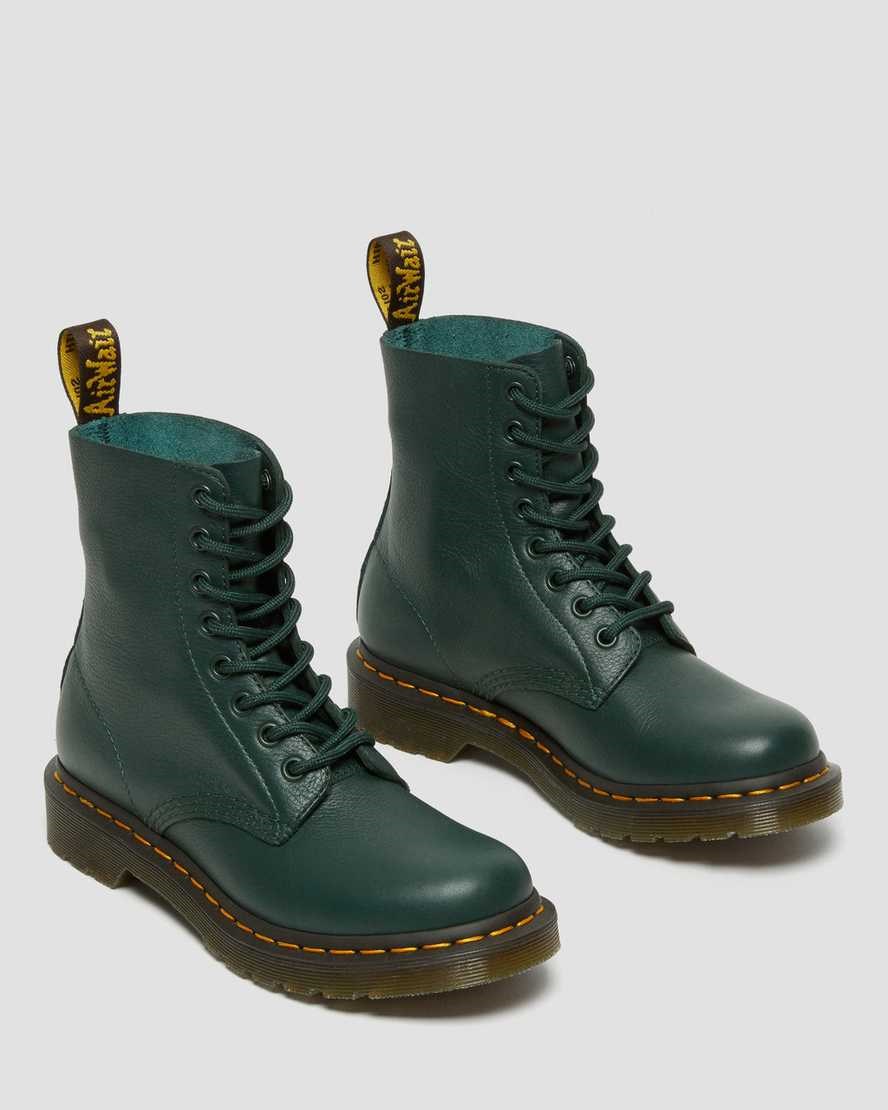 Green Virginia Women's Dr Martens 1460 Pascal Virginia Leather Lace Up Boots | 257816-WEP