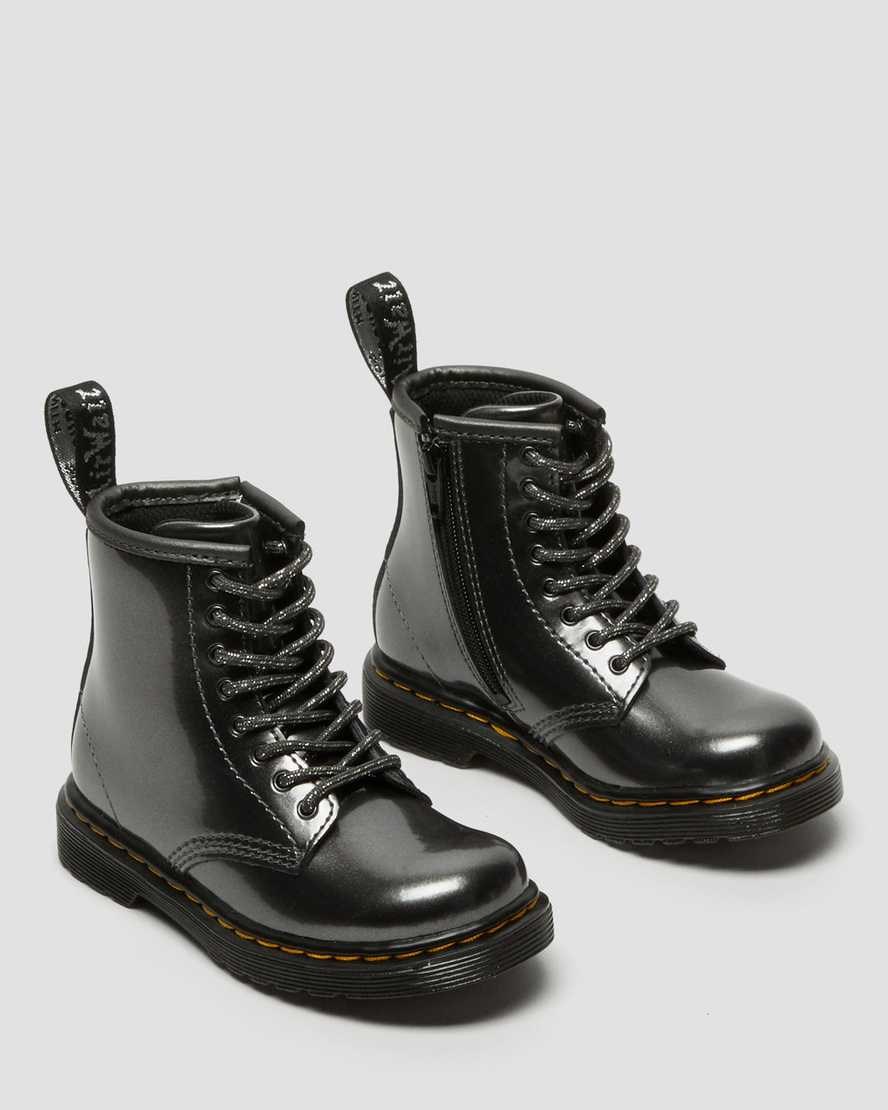 Grey Spark Kids' Dr Martens Toddler 1460 Metallic Lace Up Boots | 082759-SVT