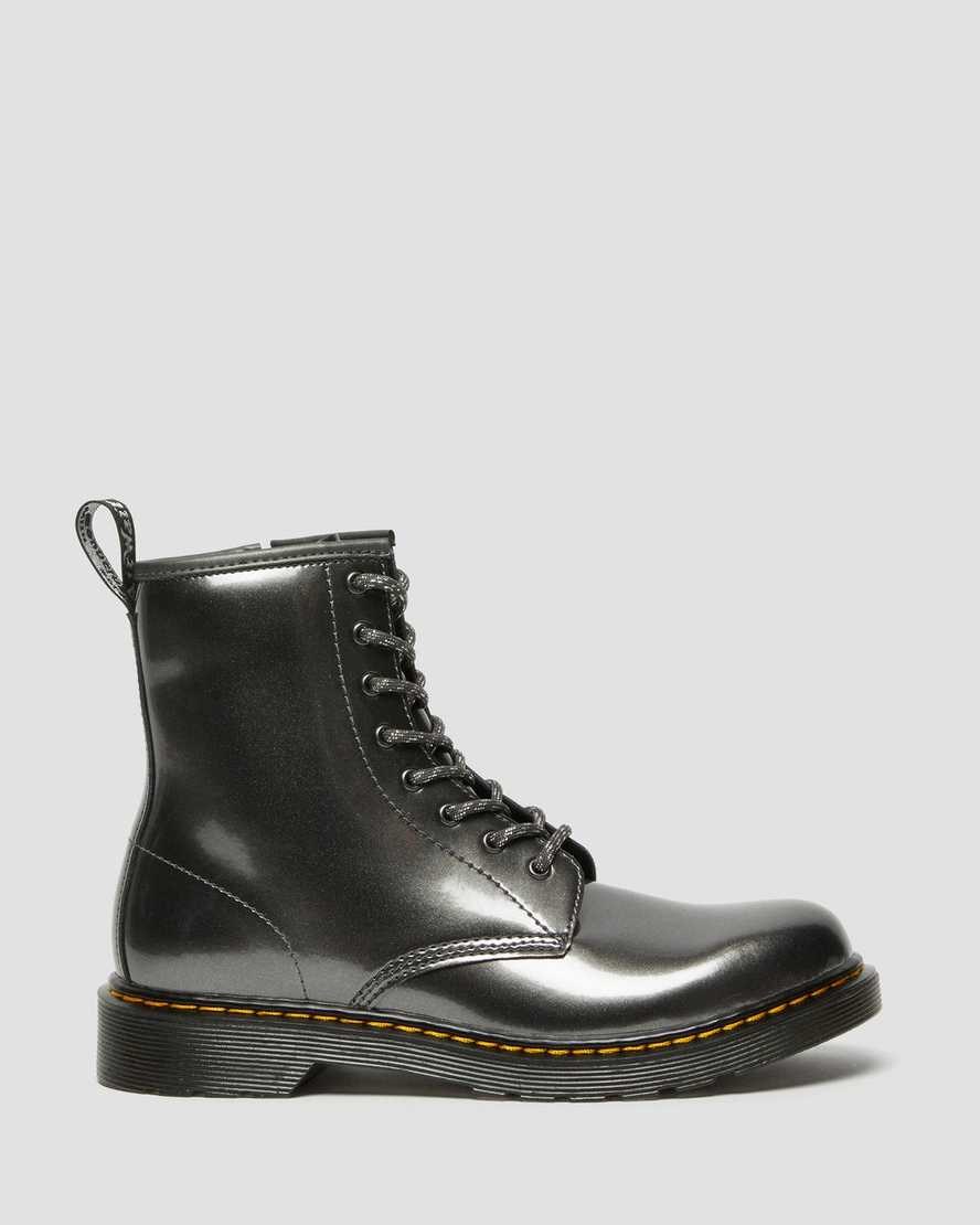 Grey Spark Kids' Dr Martens Youth 1460 Metallic Lace Up Boots | 217689-WIQ