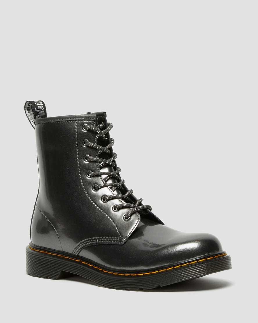 Grey Spark Kids' Dr Martens Youth 1460 Metallic Lace Up Boots | 217689-WIQ