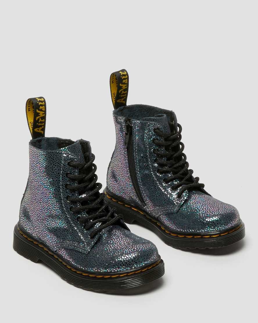 Metallic Kidray Kids' Dr Martens Toddler 1460 Pascal Iridescent Lace Up Boots | 904158-PZW