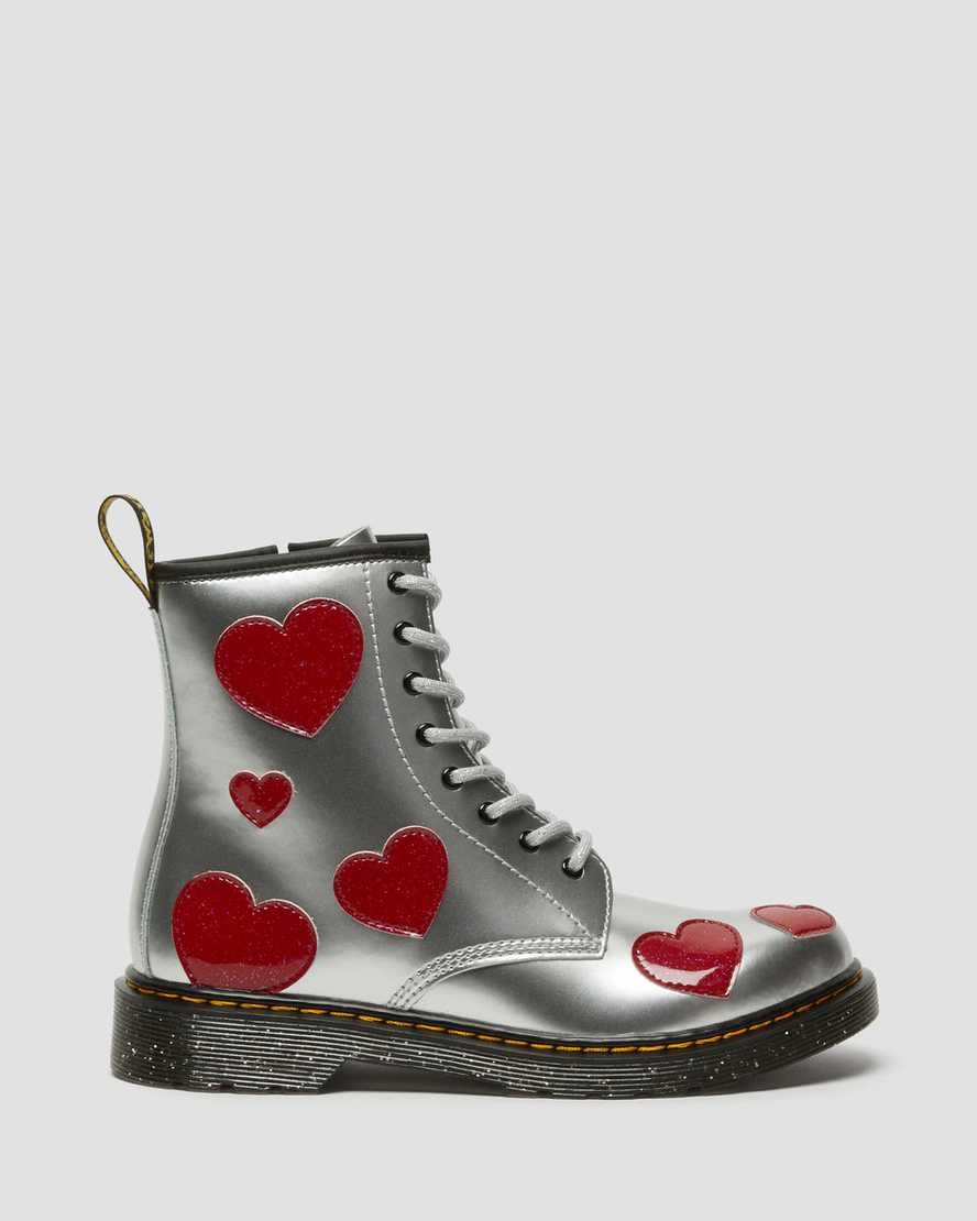 Metallic Patent Lamper Kids' Dr Martens Youth 1460 Glitter Star Patent Lace Up Boots | 857369-YZD