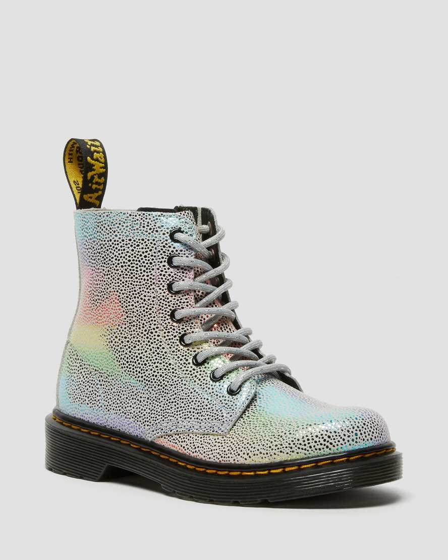 Multi Kidray Kids' Dr Martens Junior 1460 Pascal Iridescent Lace Up Boots | 810394-WLJ