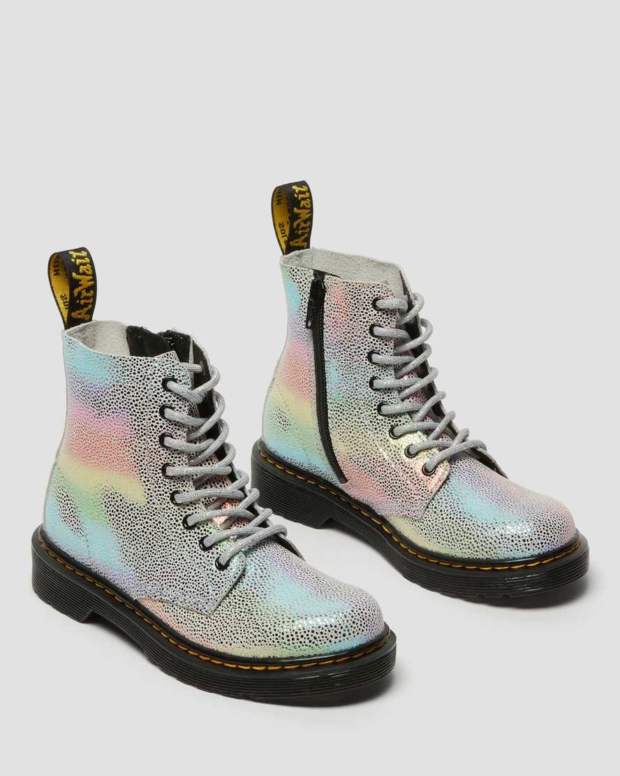 Multi Kidray Kids' Dr Martens Junior 1460 Pascal Iridescent Lace Up Boots | 810394-WLJ