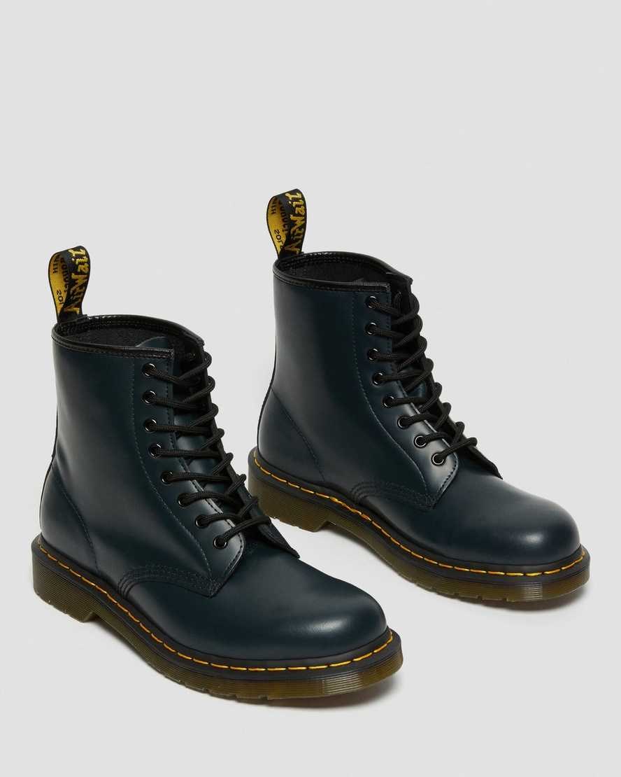 Navy Smooth Leather Men's Dr Martens 1460 Smooth Leather Ankle Boots | 796483-XNS