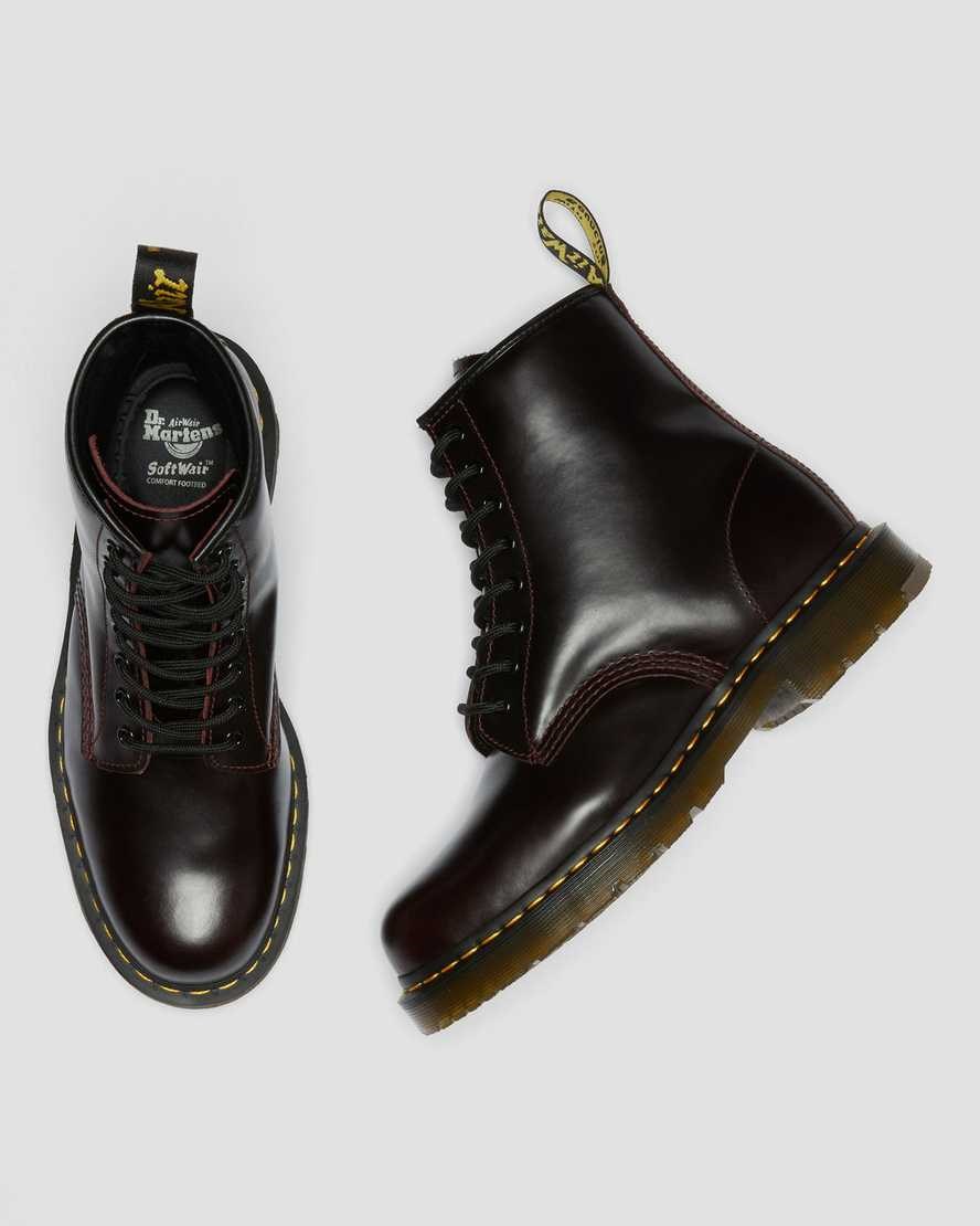 Oxblood Atlas Men's Dr Martens 1460 Slip Resistant Atlas Leather Lace Up Boots | 698210-YNF