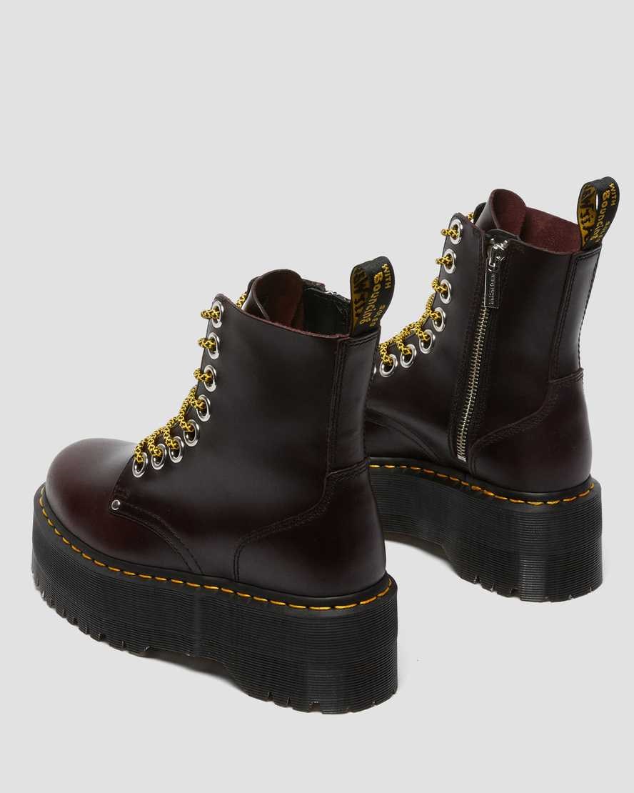 Oxblood Atlas Women's Dr Martens Jadon Max Leather Ankle Boots | 869041-OBK