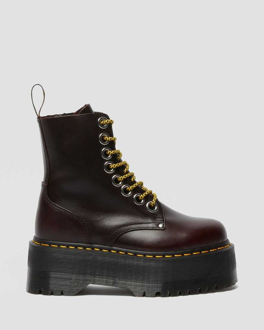 Oxblood Atlas Women's Dr Martens Jadon Max Leather Ankle Boots | 869041-OBK