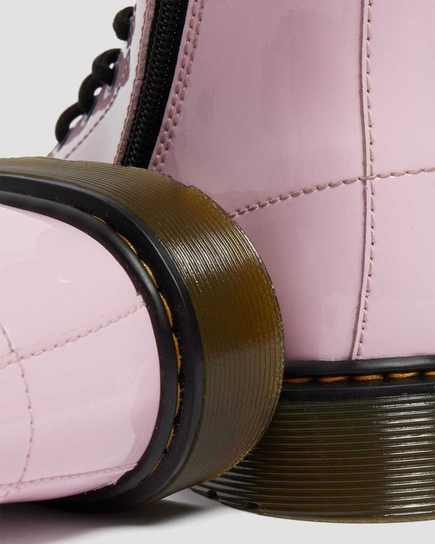 Pale Pink Patent Lamper Kids' Dr Martens Youth 1460 Patent Leather Lace Up Boots | 182074-KBX