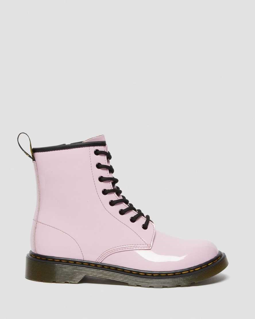 Pale Pink Patent Lamper Kids' Dr Martens Youth 1460 Patent Leather Lace Up Boots | 182074-KBX