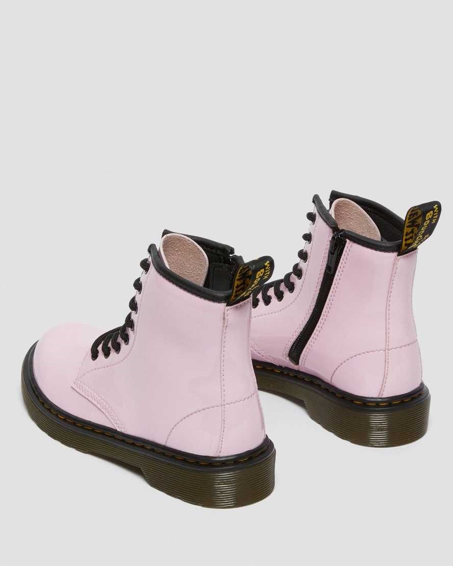 Pale Pink Patent Lamper Kids' Dr Martens Junior 1460 Patent Leather Lace Up Boots | 263580-FPC