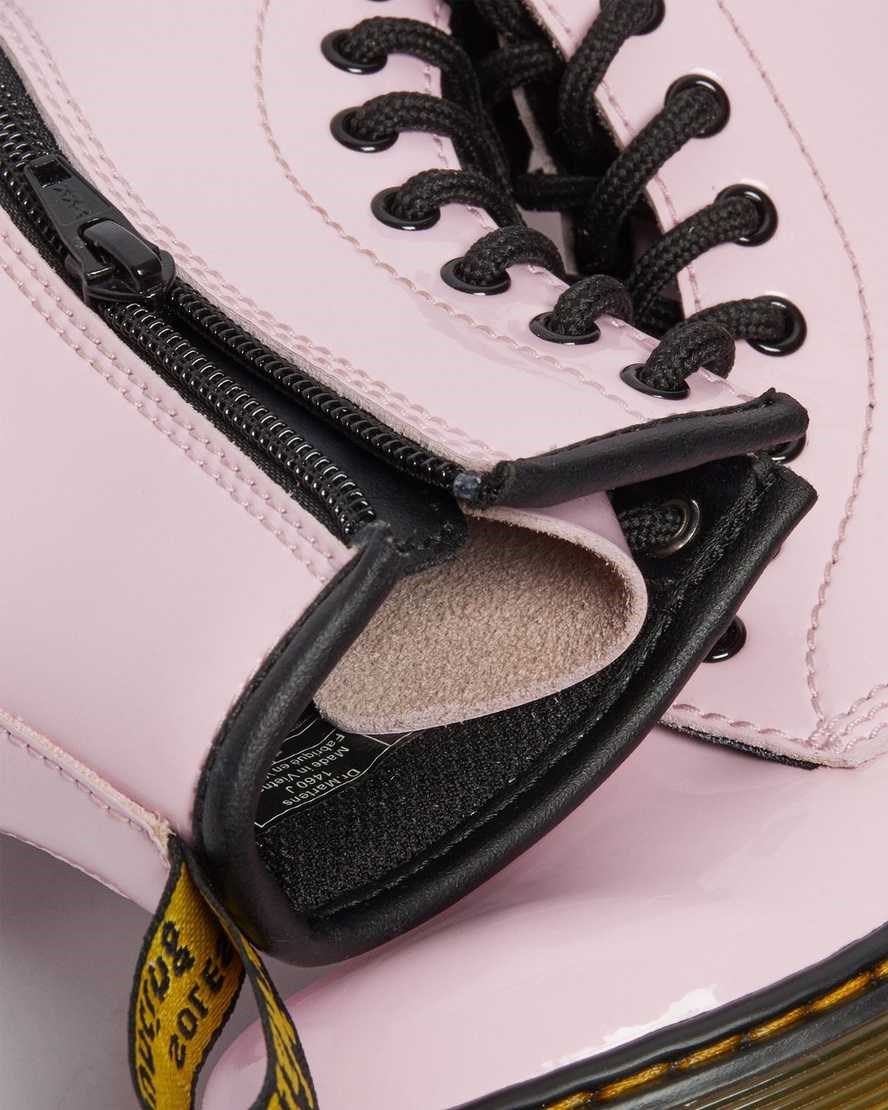 Pale Pink Patent Lamper Kids' Dr Martens Junior 1460 Patent Leather Lace Up Boots | 263580-FPC