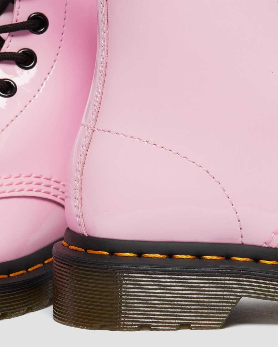 Pale Pink Patent Lamper Women's Dr Martens 1460 Patent Leather Lace Up Boots | 034798-CDZ