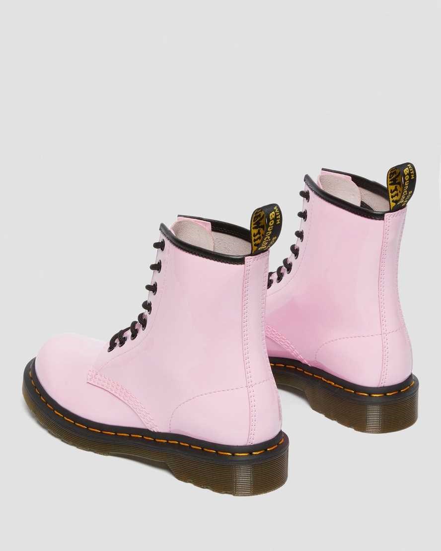 Pale Pink Patent Lamper Women's Dr Martens 1460 Patent Leather Lace Up Boots | 034798-CDZ