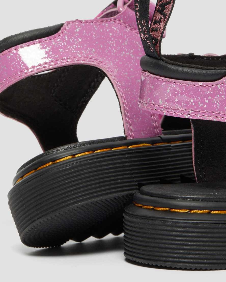 Pink Cosmic Glitter Kids' Dr Martens Junior Klaire Glitter Sandals | 234970-YLD