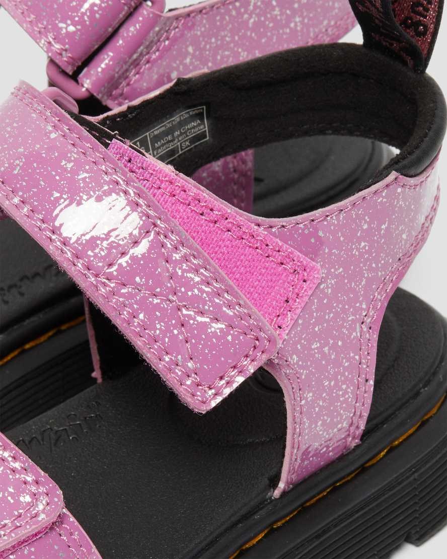 Pink Cosmic Glitter Kids' Dr Martens Junior Klaire Glitter Sandals | 234970-YLD