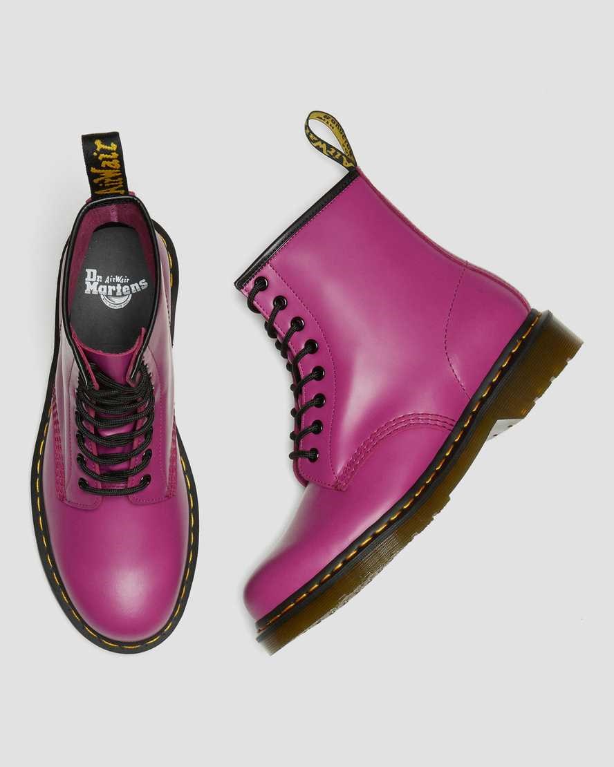 Pink Smooth Leather Men's Dr Martens 1460 Smooth Leather Lace Up Boots | 835461-RYC