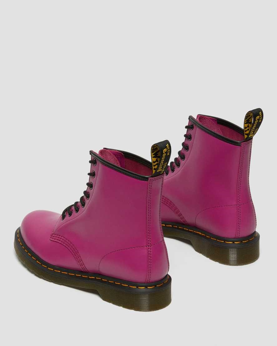 Pink Smooth Leather Men's Dr Martens 1460 Smooth Leather Lace Up Boots | 835461-RYC