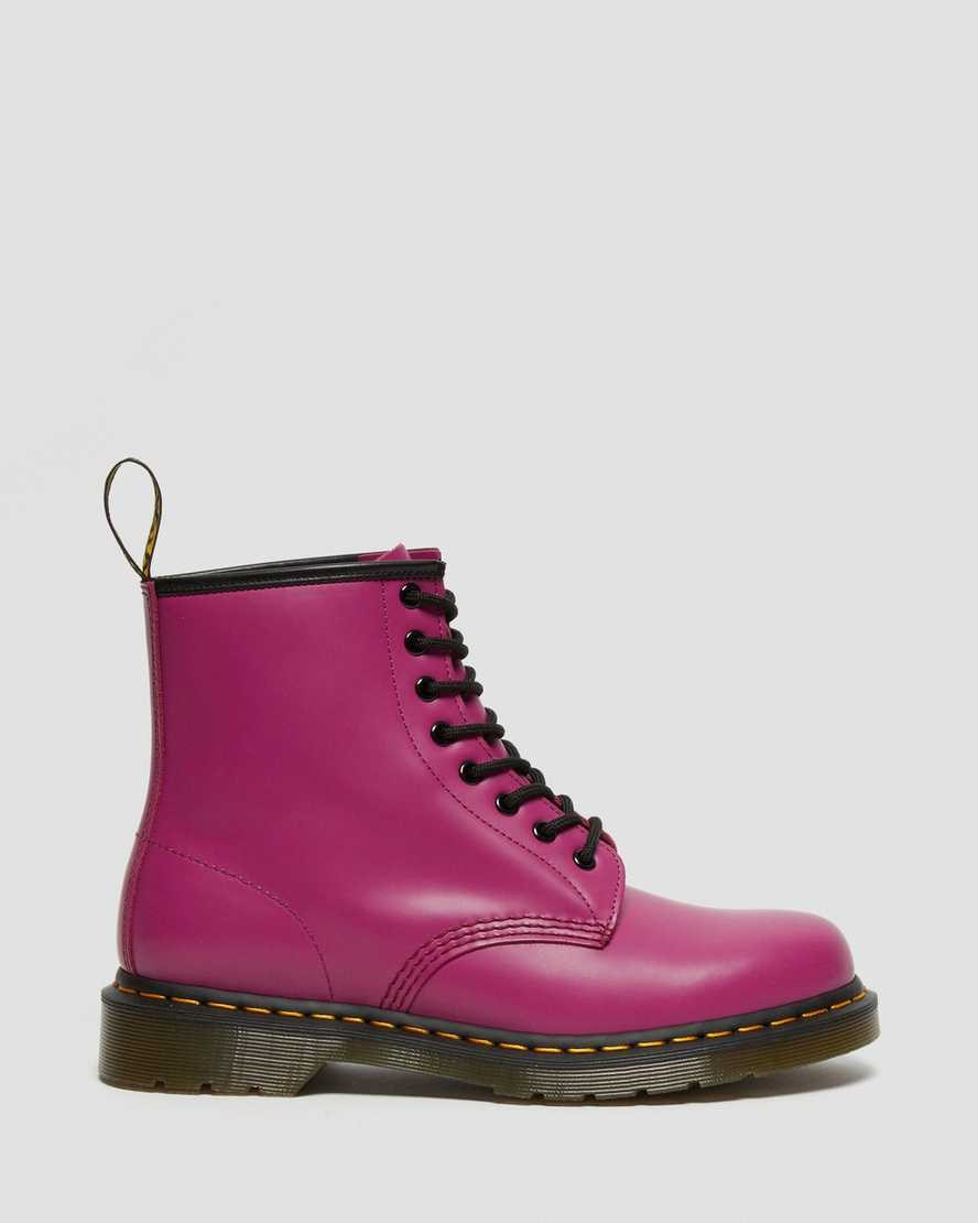 Pink Smooth Leather Men's Dr Martens 1460 Smooth Leather Lace Up Boots | 835461-RYC