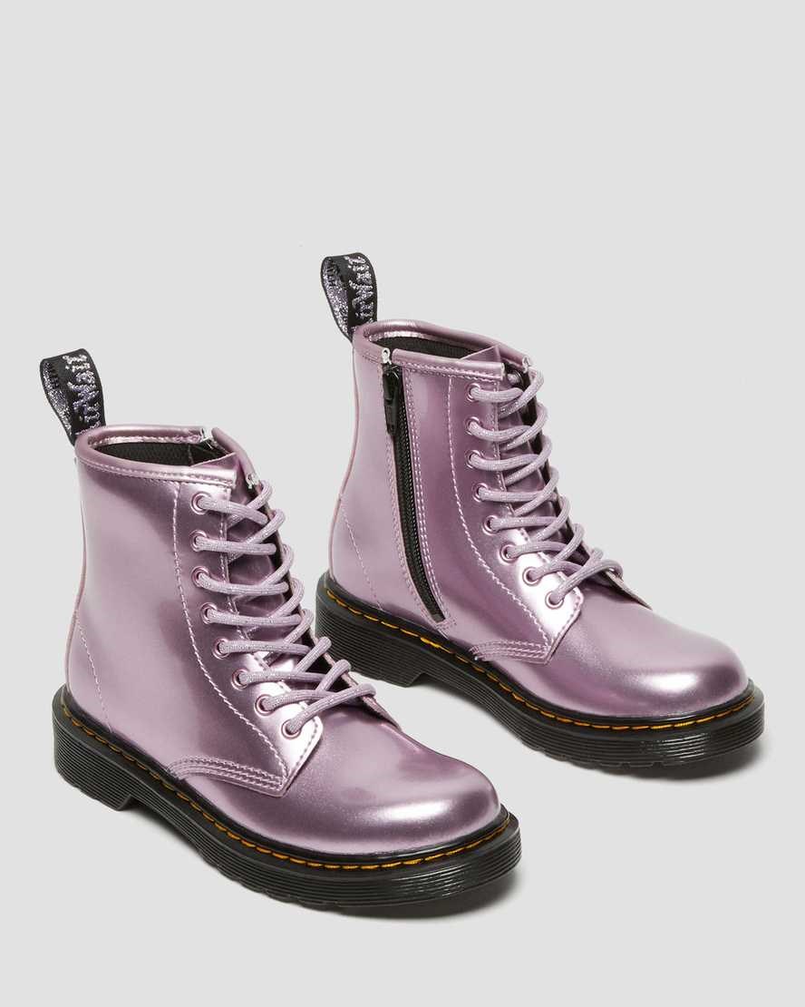 Pink Spark Kids' Dr Martens Junior 1460 Metallic Lace Up Boots | 082735-NDH