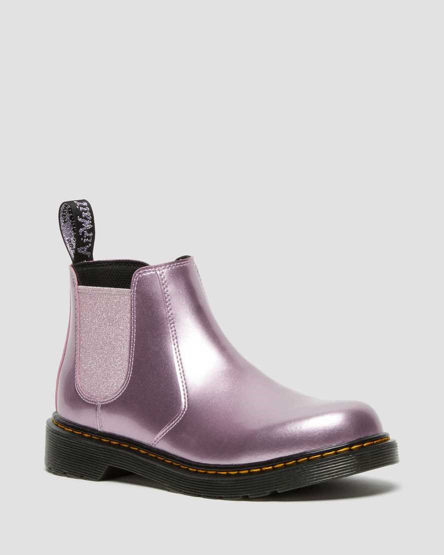 Pink Spark Kids' Dr Martens Youth 2976 Metallic Chelsea Boots | 310742-FOL