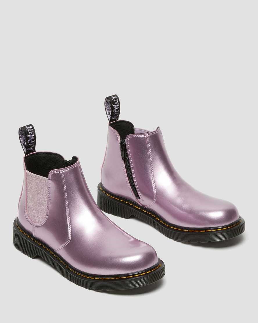 Pink Spark Kids' Dr Martens Youth 2976 Metallic Chelsea Boots | 310742-FOL