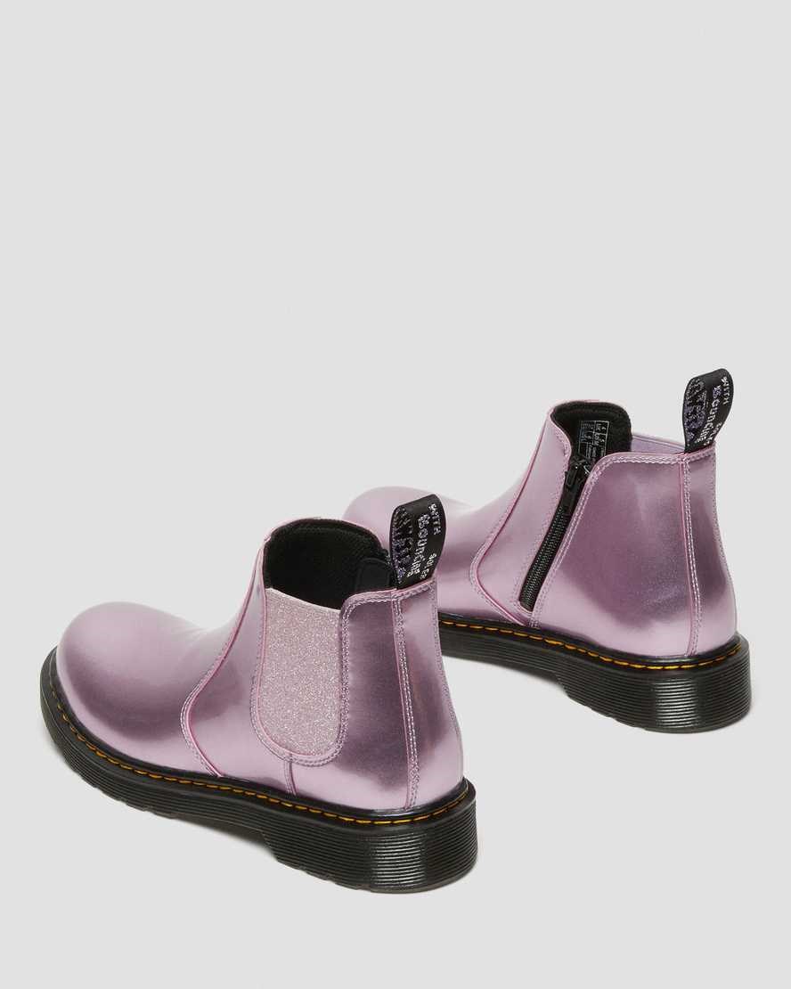 Pink Spark Kids' Dr Martens Youth 2976 Metallic Chelsea Boots | 310742-FOL