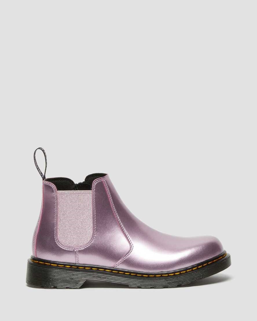 Pink Spark Kids' Dr Martens Youth 2976 Metallic Chelsea Boots | 310742-FOL