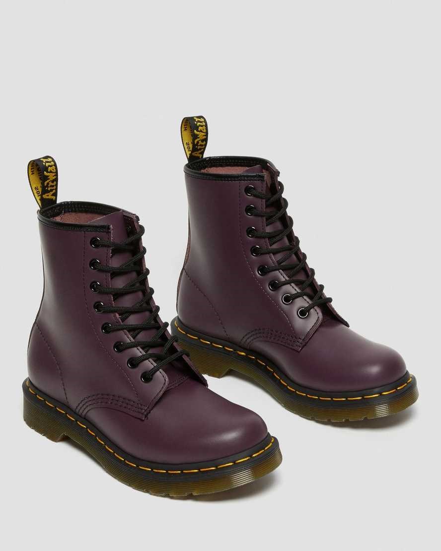 Purple Smooth Leather Women's Dr Martens 1460 Smooth Leather Lace Up Boots | 824351-FYV