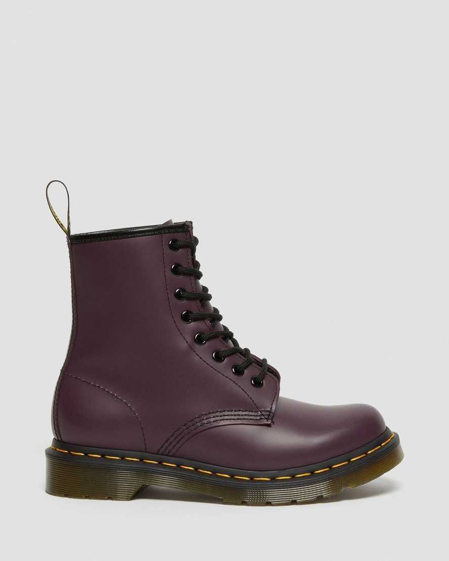 Purple Smooth Leather Women's Dr Martens 1460 Smooth Leather Lace Up Boots | 824351-FYV