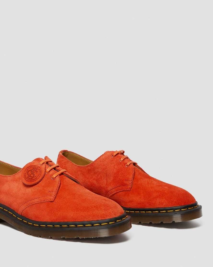 Red Alert Desert Oasis Suede Men's Dr Martens 1461 Made In England Suede Oxford Shoes | 138052-EDB