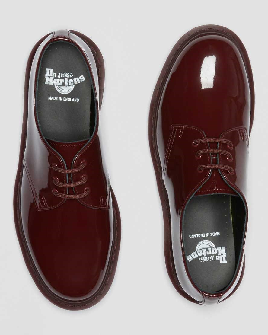 Red Patent Lamper Men's Dr Martens 1461 Made in England Mono Patent Leather Oxford Shoes | 935461-IFG