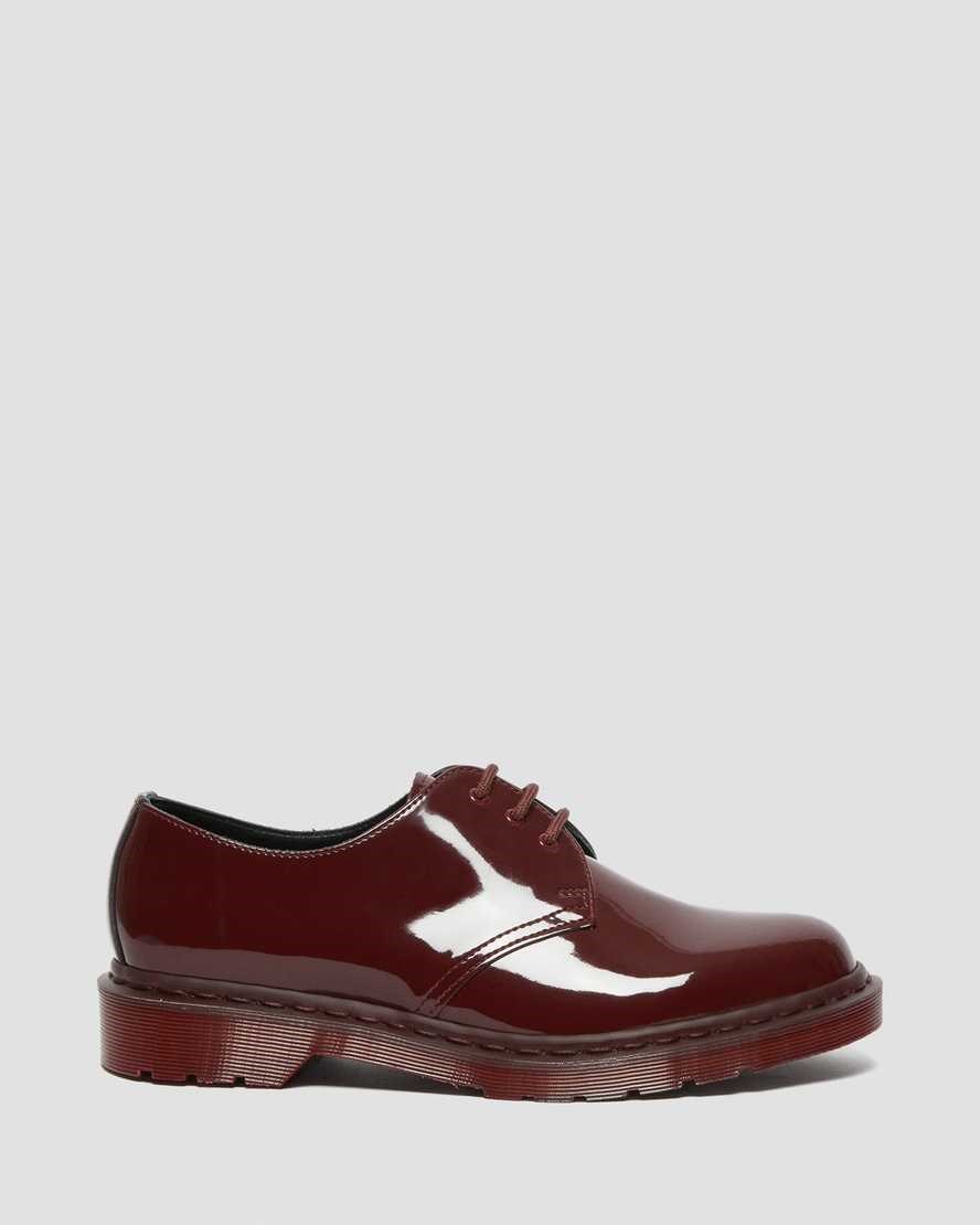 Red Patent Lamper Men's Dr Martens 1461 Made in England Mono Patent Leather Oxford Shoes | 935461-IFG