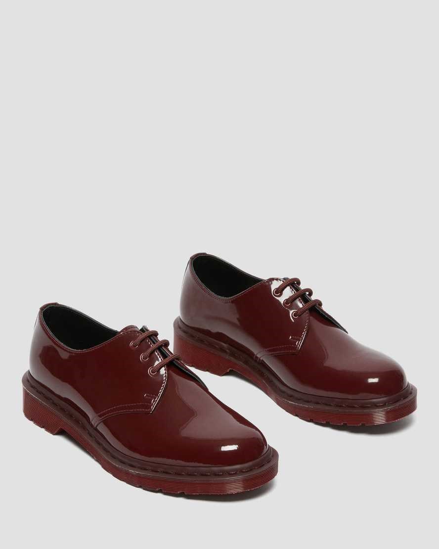 Red Patent Lamper Men's Dr Martens 1461 Made in England Mono Patent Leather Oxford Shoes | 935461-IFG