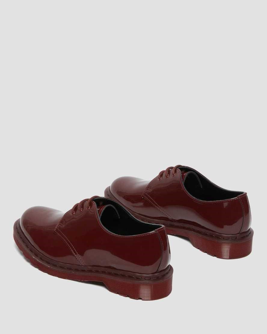 Red Patent Lamper Women's Dr Martens 1461 Made in England Mono Patent Leather Oxford Shoes | 158402-OKD