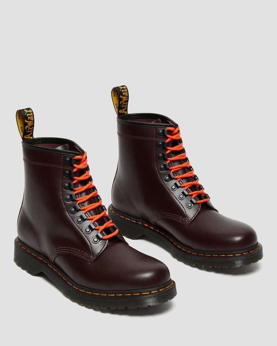 Red Smooth Leather Men's Dr Martens 1460 Ben Smooth Leather Ankle Boots | 028137-CLY