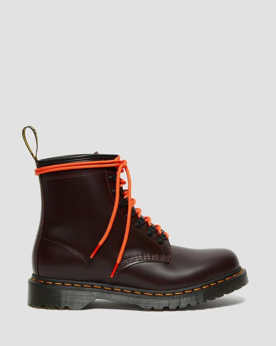 Red Smooth Leather Men's Dr Martens 1460 Ben Smooth Leather Ankle Boots | 028137-CLY