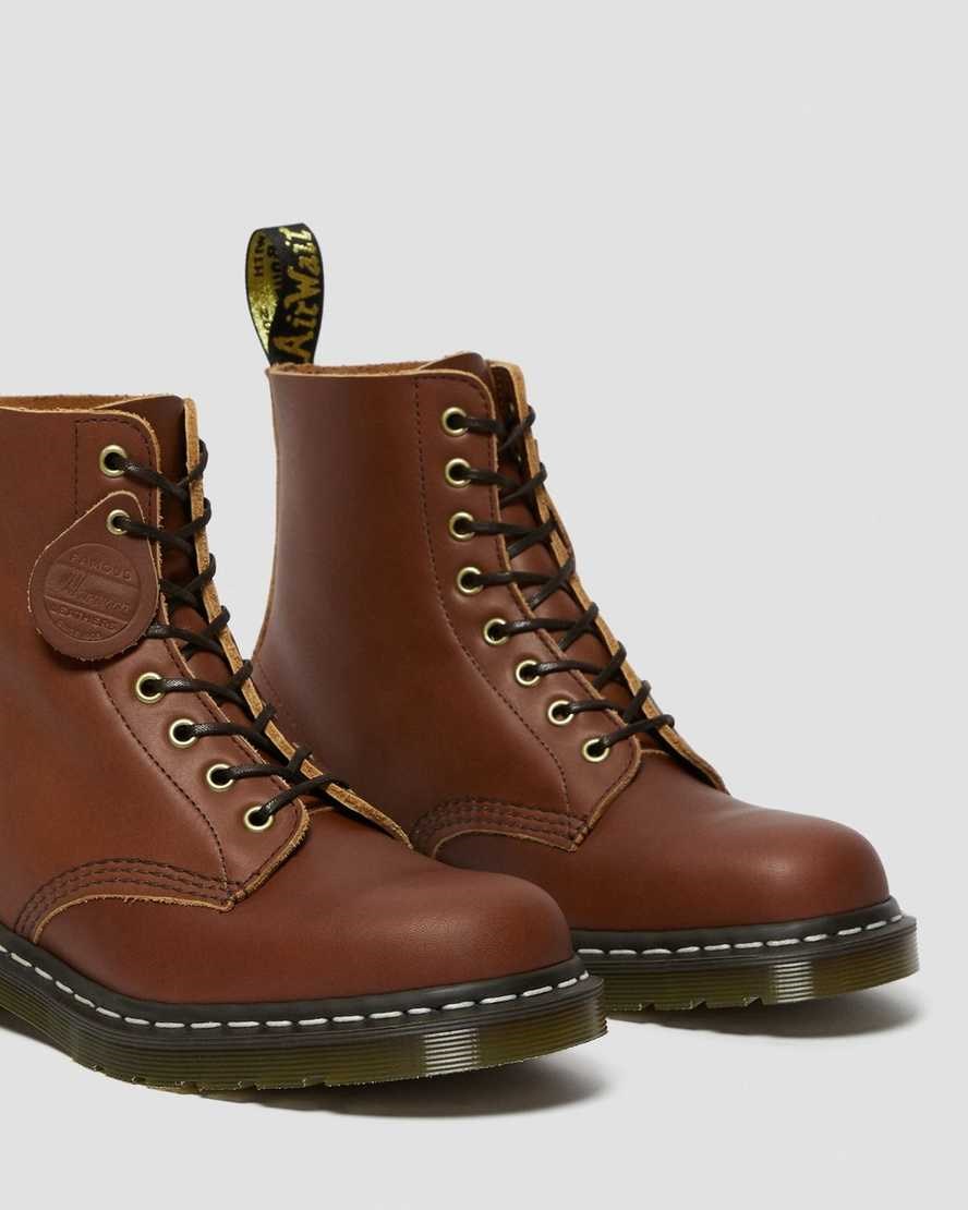 Tan Essex Veg Tan Men's Dr Martens 1460 Veg Tan Leather Ankle Boots | 428957-AUC