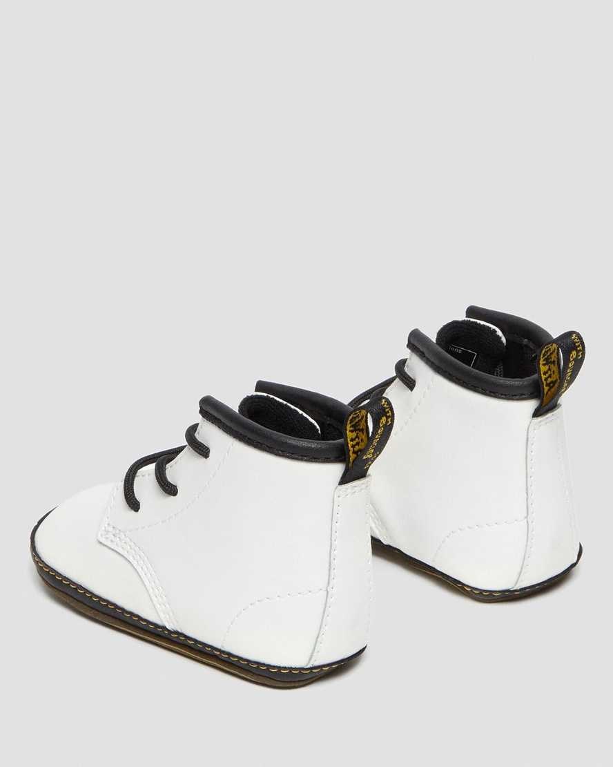 White Kids' Dr Martens Newborn 1460 Auburn Leather Booties | 201849-JLA