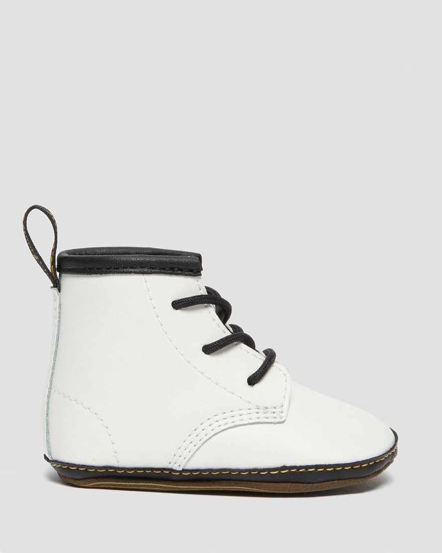 White Kids' Dr Martens Newborn 1460 Auburn Leather Booties | 201849-JLA