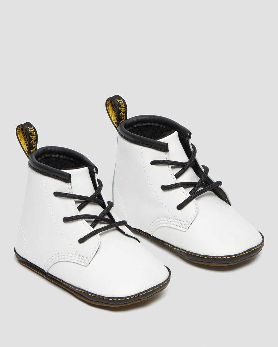 White Kids' Dr Martens Newborn 1460 Auburn Leather Booties | 201849-JLA