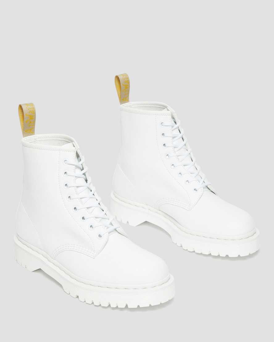 White Men's Dr Martens Vegan 1460 Bex Kemble Mono Lace Up Boots | 706853-GTF