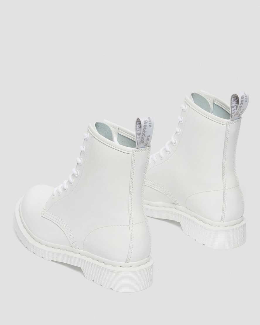 White Patent Lamper Women's Dr Martens 1460 Mono Patent Leather Ankle Boots | 314695-KMV