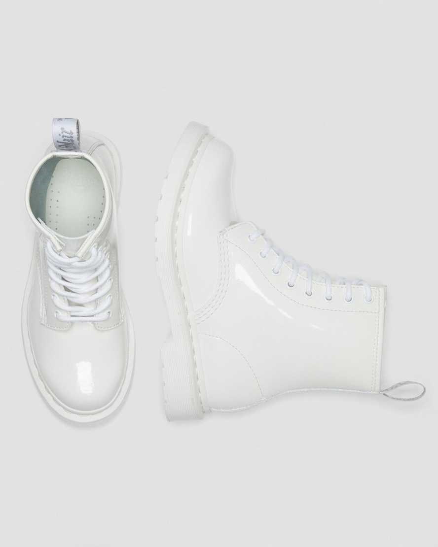 White Patent Lamper Women's Dr Martens 1460 Mono Patent Leather Ankle Boots | 314695-KMV