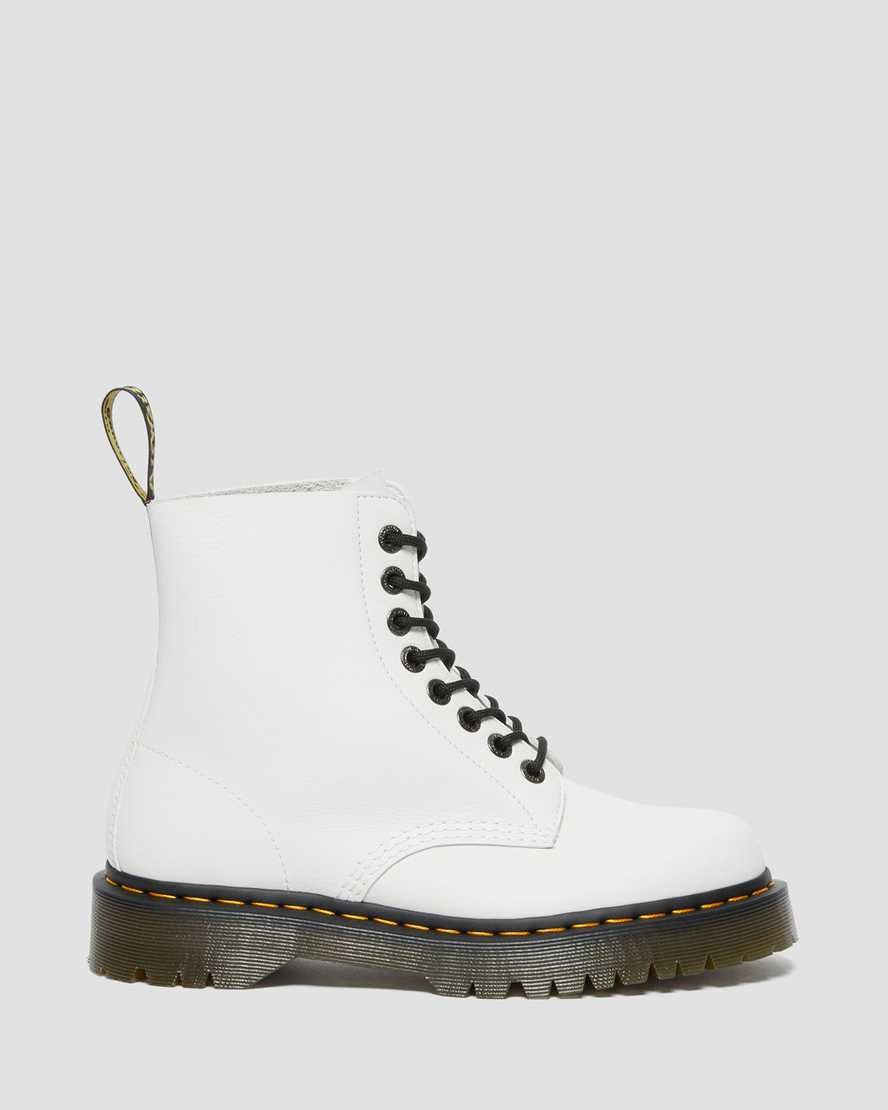 White Pisa Men's Dr Martens 1460 Pascal Bex Pisa Leather Lace Up Boots | 759038-AUC