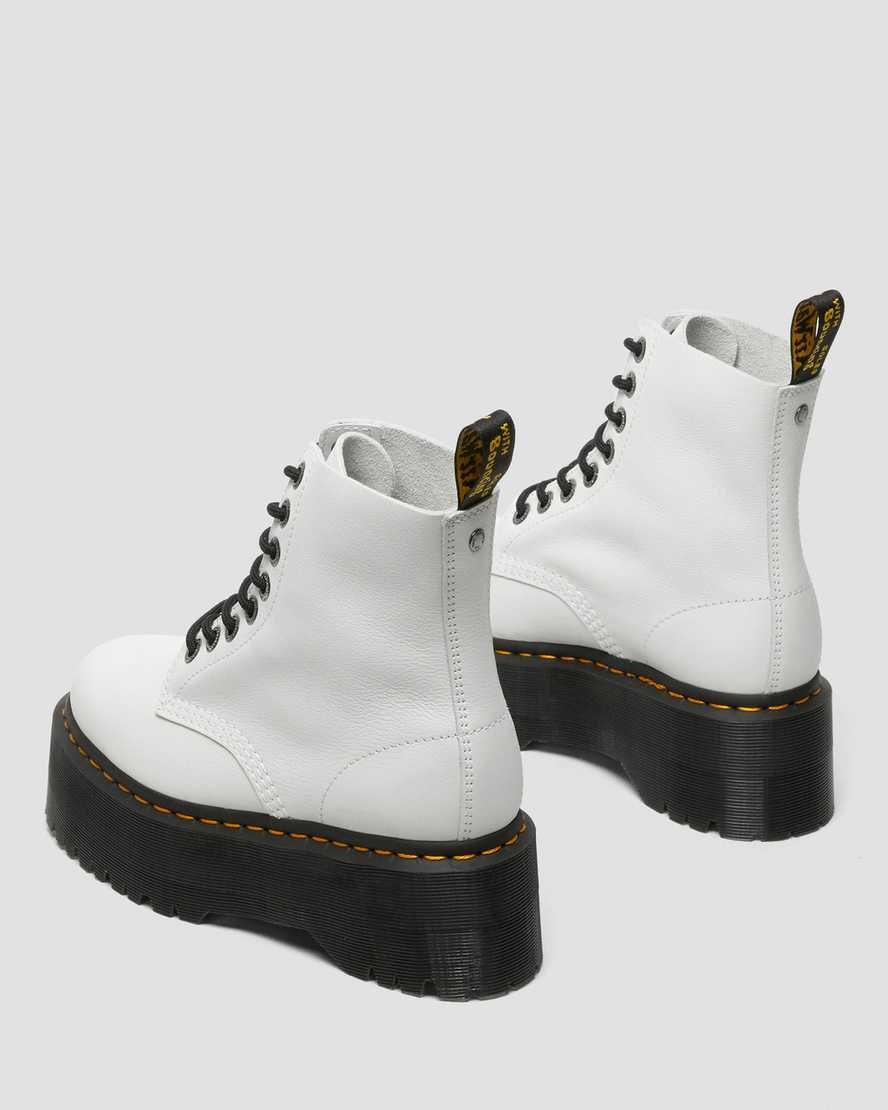 White Pisa Women's Dr Martens 1460 Pascal Max Leather Lace Up Boots | 641905-JDT